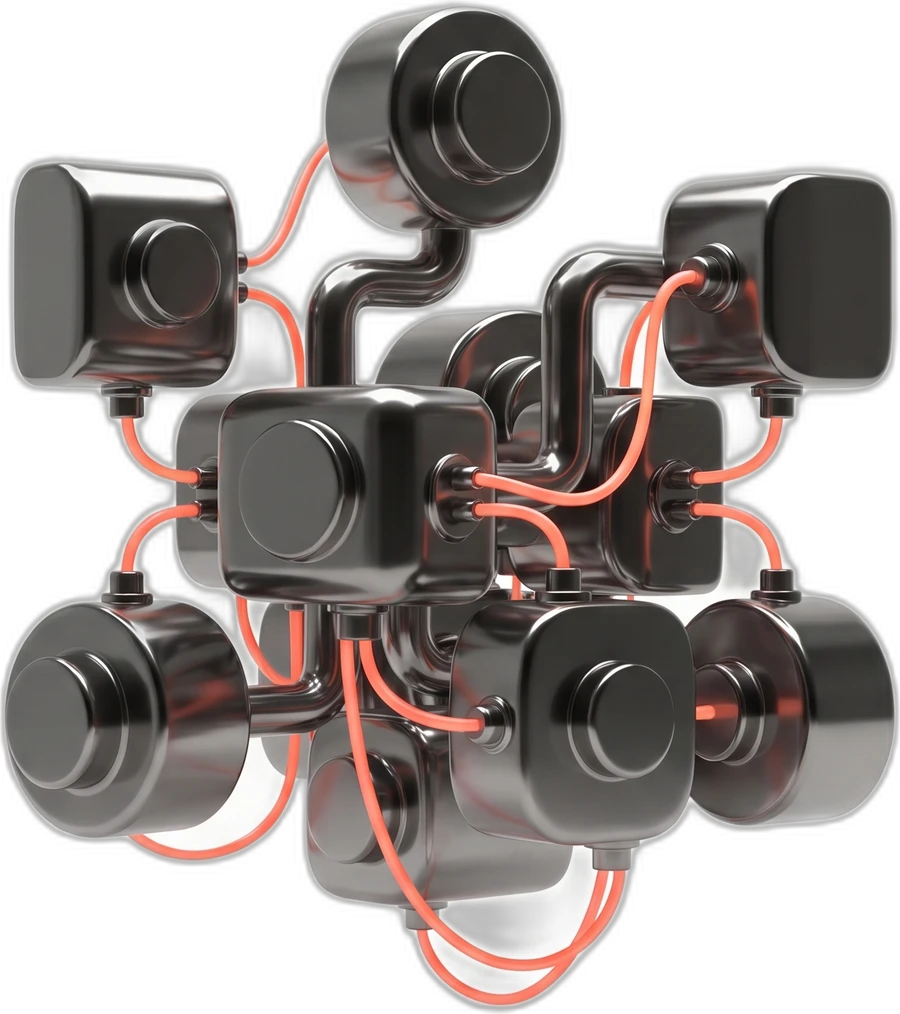 Vernetzte n8n-Workflow-Nodes